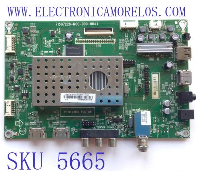 MAIN PARA TV SHARP / NUMERO DE PARTE XECB0TK006 / 715G7228-M0C-000-004K / (X)XECB0TK006020X / PANEL TPT430H3-HVN01.U REV:S080D / DISPLAY T430HVN01.0 / MODELO LC-43LB371U	